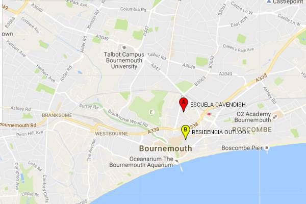 mapa Bournemouth